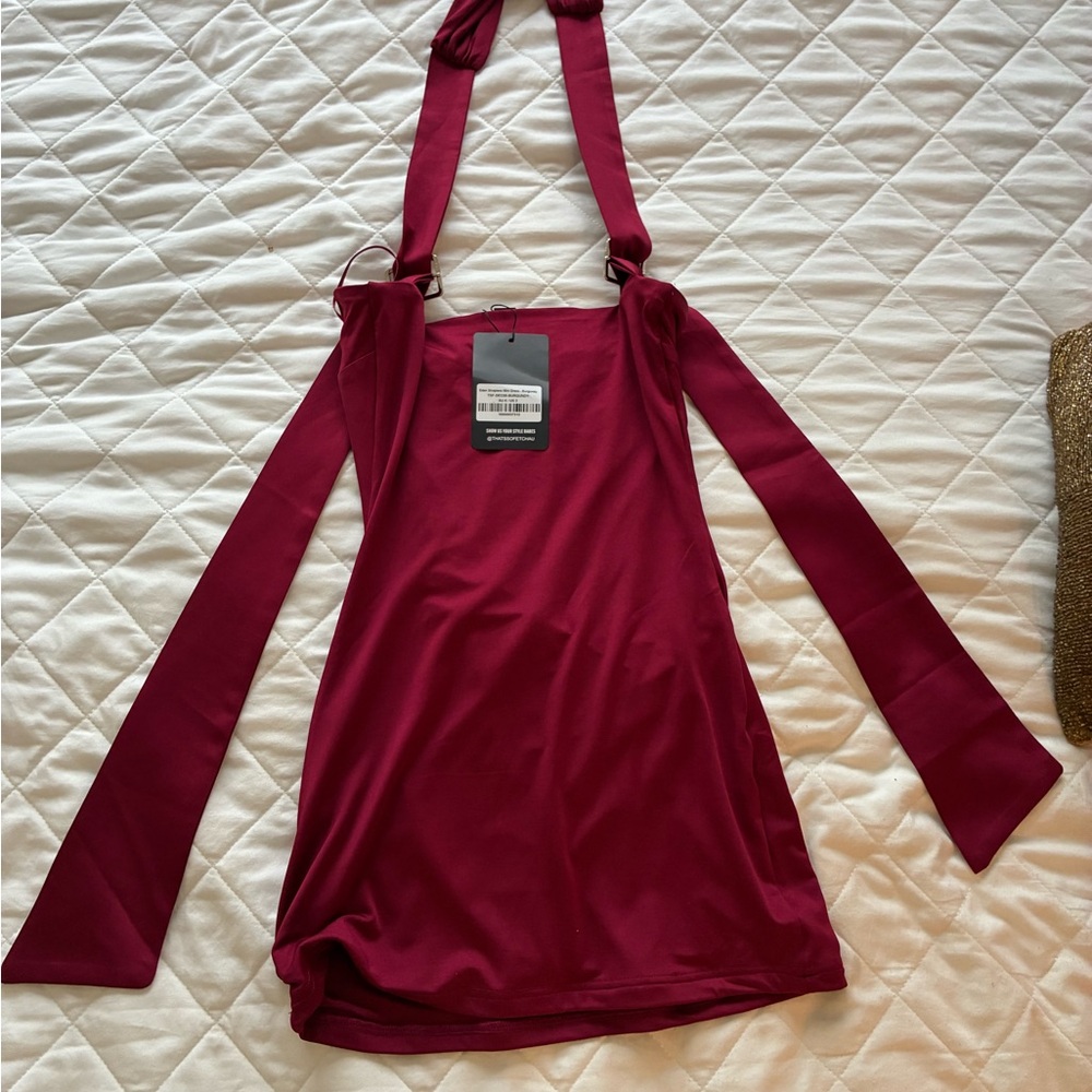 Eden Strapless Mini Dress -
Burgundy - Picture 7 of 7